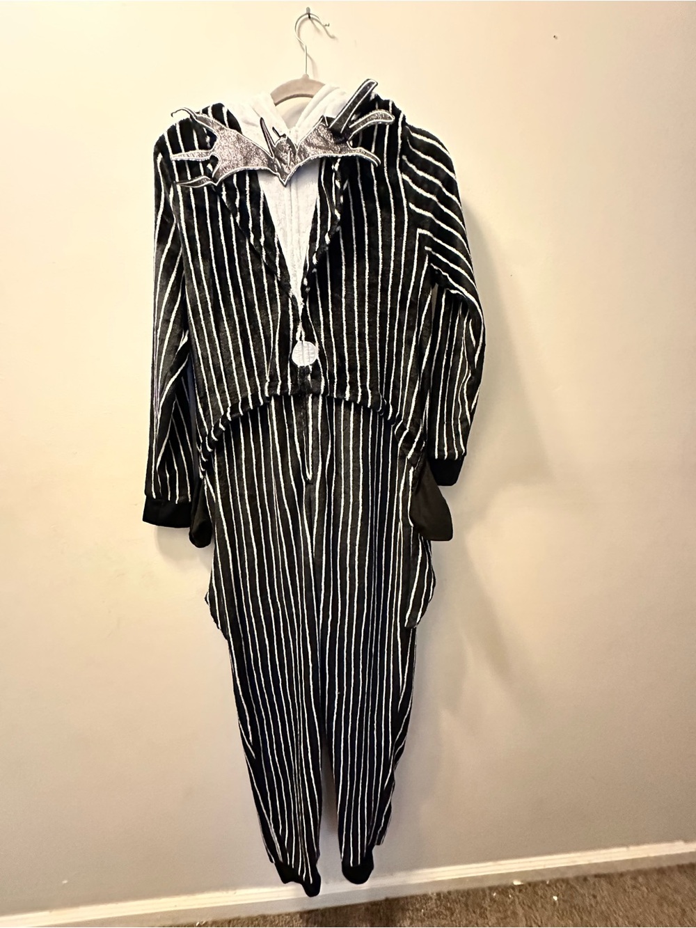 Nightmare before Christmas Jack skeleton adult onesie costume X large 16/18